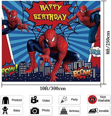 10x8FT Спайдърмен Снимки Декори Супергерой Града на Темата за Снимка Фон Деца честит Рожден Ден на Човек-Паяк Декор За Парти Банер