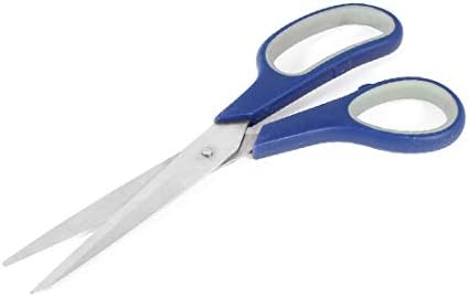 Нова синя дръжка Lon0167 С острие от неръждаема стомана, стабилна ефективност, Прави ножици за шиене хартия с дължина 21 см (id: