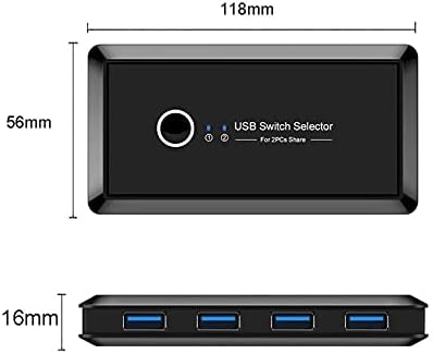 SXDS 2 4 Изход USB 3.0 Преминете Селектор 2 Порта на КОМПЮТЪРА с Общ достъп до 4 Устройства USB 2.0 за Клавиатура, Мишка, Скенер,