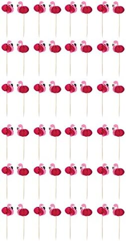 Комплекти за хранене Beistle Flamingo 48 Предмети, Празнични аксесоари и декорации Luau, 7 инча, Розово / Бяло / Черно