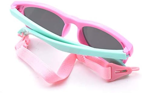 JUSLINK Гъвкави Детски Поляризирани слънчеви очила за деца и бебета, с каишка на възраст от 0-3 години