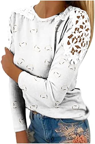 Дамски Блузи, начинът, по който Ежедневни Лейси Тениска С Открити Рамене, Дълъг Ръкав И кръгло деколте, Риза Модерен За майките, Тениска, Блуза, Пуловер