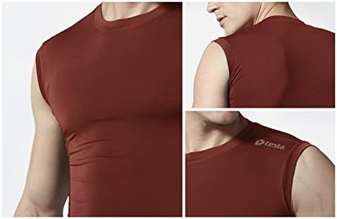 Мъжки спортни Ризи Без ръкави TSLA В опаковки по 1 или 3 парчета, Компресия Ризи за джогинг Суха засаждане, Майк За спортни тренировки