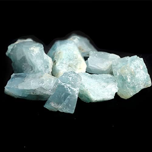 BINNANFANG AC216 1 бр. Натурален Прозрачен Аквамарин Полускъпоценни камъни Скъпоценни Камъни, Кристали Проба Минерал САМ Изцеление