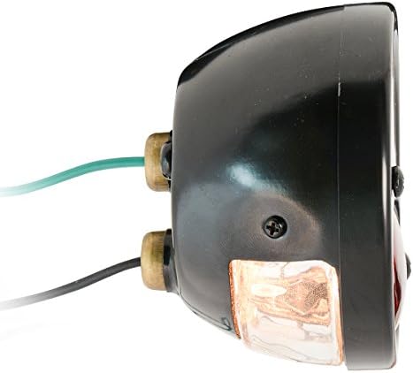 Аксесоари KNS KA0021 Черен Заден фенер 12V Duolamp за Ford Model A с Жълт Надпис STOP на Червено Стъкло линзе и Номер знак