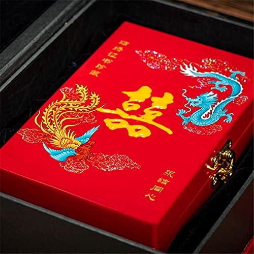 CHYSP Лакирани Кутии За Бижута В Ретро Китайски Стил в Ковчег За Съхранение на Бижута, Сватбени Подаръци, Кутии За Пръстени Калъф За
