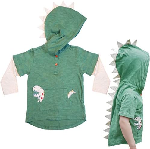Блузи с качулка с динозавром Минути Рекс за деца Унисекс, Момчета, Момичета 1-8 години