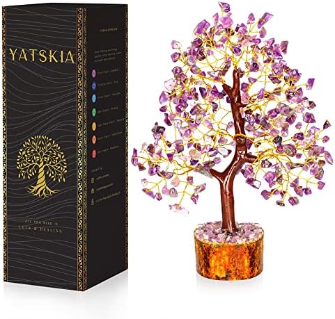 Кристали аметист YATSKIA - Кристалното дърво за положителната енергия - Колие с окачване от кристали - Кристали и камъни фън шуй