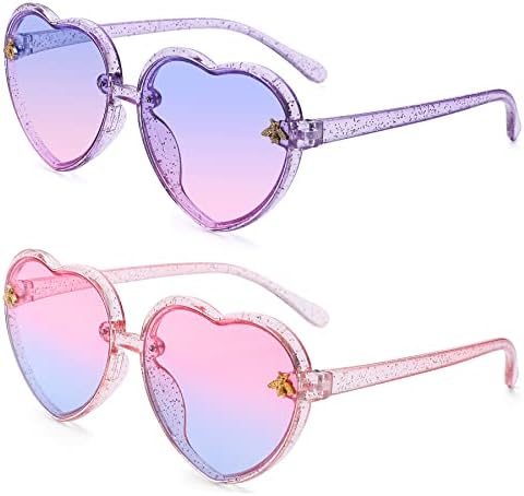 Слънчеви очила във формата на сърце за деца, Стилна Скъпа Дограма във формата на Пчела за Малки Момичета 2-8 години, Защита UV400