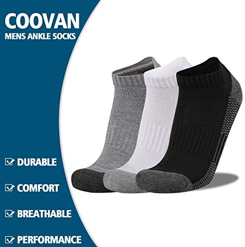 COOVAN 10 X Мъжки Чорапи с ниско деколте в Глезена, Спортни, Ежедневни Чорапи на подушечках