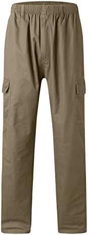 MIASHUI/панталони за големи и високи мъже, модни ежедневните свободни памучни панталони дантела с джобове големи размери, работни панталони