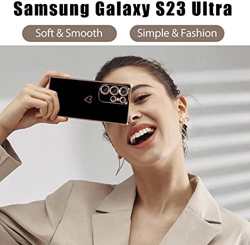 SZXYCZL е Съвместим с Samsung Galaxy S23 Ultra 5G Калъф за жени и момичета, с Луксозно покритие, Пълна Защита на обектива на камерата,