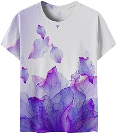 MIASHUI Памучни Ризи с Дълъг ръкав за Жени, Дамски Подходящи Ризи с Флорални Принтом, през Цялата Деколте, Къса Тениска