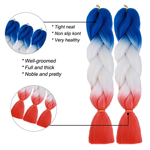 Цветни опашка за удължаване на косата Омбре Джъмбо, синтетични Обрат-пигтейли, възли на една кука, Синтетично влакно за удължаване на косата