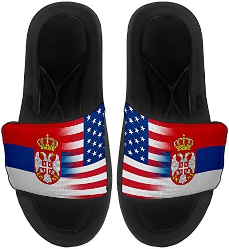 Най-сандали с амортизация ExpressItBest/Джапанки за мъже, жени и младежи - Флаг на Сърбия (Serb) - Сърбия Flag