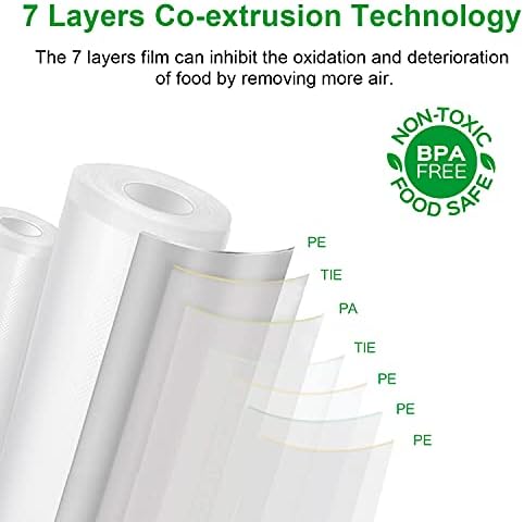 Пакети за вакуум опаковане Gokilife - 3 опаковки по 8 x 20 на 60 метра в роли, за да пести от хранителни продукти, опаковки