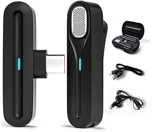 Безжична петличный микрофон BASVI с зарядно калъф за смартфон с Android, вграден микрофон на ревера за запис, YouTube, TikTok,