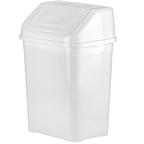 Кофа за боклук DecorRack обем 5,2 литра / 20 л с Панти Отгоре с Капак, Бял