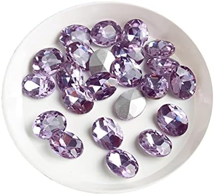 WAAZI 100шт Цветни Кристали за нокти Смесени Овални AB Кристални, Стъклени Скъпоценни Камъни и Кристали 3D Декорации за дизайн на ноктите