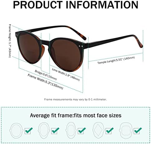 Eyekepper Спестете 10% на 8 опаковки бифокальных слънчеви очила Sunshine Readers Oversize + 1.50