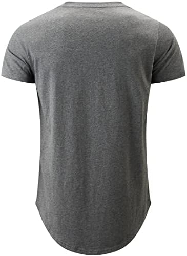 Мъжки t-shirt KLIEGOU от памук в стил Хип-Хоп с удължен силует S-4XL