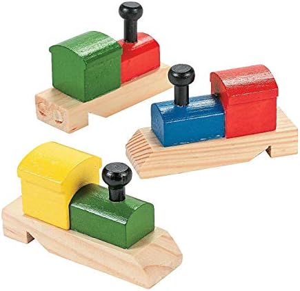 Дървени свирки за влака Забавни Express за деца - Комплект от 12 броя във формата на Локомотив Играчки и подаръци за парти