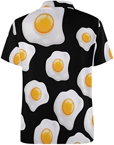 Мъжка Риза с къси ръкави на Пържено Яйце С Къс Ръкав и Двойно Яка-Постоянни, Ежедневни Тениска, Тениски