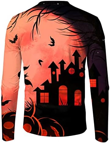XXBR Тениски на Хелоуин за мъже, Ежедневни Вечерни с принтом Haunted house, на Новост, Новост, Приталенная Спортна тениска с графичен Дизайн
