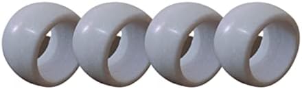 Мраморни Пръстени за Салфетки ОМК Ръчно изработени Комплект от 4-те Притежатели за Салфетки с Овална Форма, Бял Цвят на Пръстена