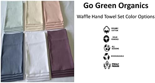 GO GREEN ORGANICS, Гофрети кърпи за ръце, опаковка от 4 броя, 20X29 ИНЧА, Сертифициран DESI от Органичен Памук (Слонова кост)