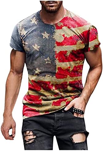 XXBR 4 юли Патриотическая Тениска за Мъже, Тениска на Деня на Независимостта на САЩ, Американския Флаг, Принт Войник, Къс Ръкав