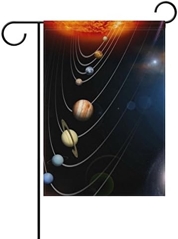 СПЕЦИАЛЕН ВИД Етел Ърнест Двупосочен Семеен Флаг Траекторията на Движение на Планетите от Слънчевата Система Полиестер Открит Флаг