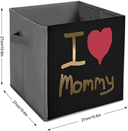 Аз обичам мамочку, големи кубчета, кутии за съхранение, сгъваема холщовая кутия за съхранение, организаторите за рафтове