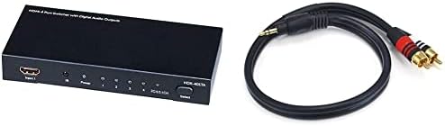 Комутатор Monoprice Blackbird 4x1 HDMI 1.4 - HDCP 1.4, с Toslink, цифрово коаксиальным и аналогов аудиовыделителем, разделителна