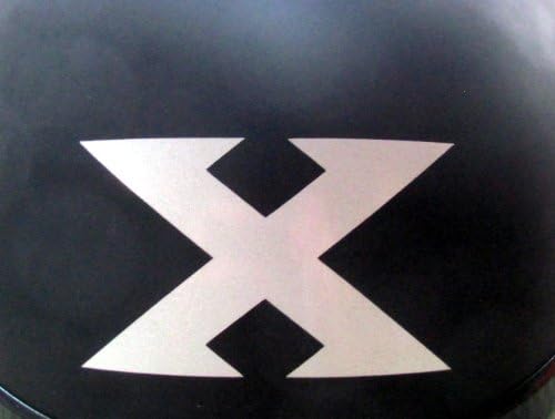 Отразяваща символ X - VTX - 3 1/8 x 1 7/8 Vinyl стикер за каски, стъкла, автомобили, камиони, кутии за инструменти, преносими