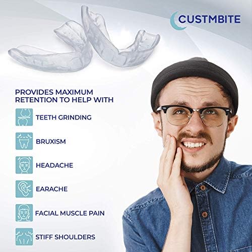 CustMbite Nightguard за шлифоване на зъбите, прозрачен (2 опаковки) Произведено в САЩ
