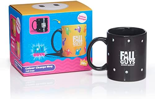 УАУ! STUFF Fall Guys - Чаша с променящите се цвят Frenzy Heat Reveal Mug | Промяна на топлинно изображение | Официални стоки, Артикули, Играчки и подаръци | за любителите на игри, Черно