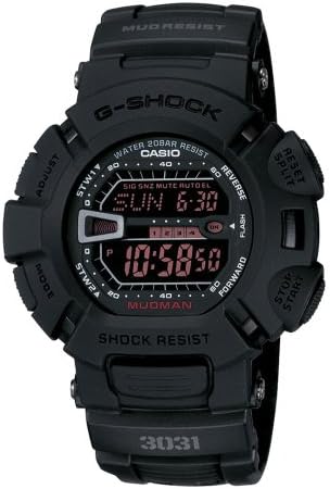 Мъжки спортни часовници Casio G-Shock G9000MS-1CR във военната стил от Черна смола