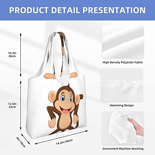 PSVOD Скъпа Холщовая чанта-тоут с Маймунката, Множество Холщовая чанта на рамото за пътувания за пазаруване и съхранение