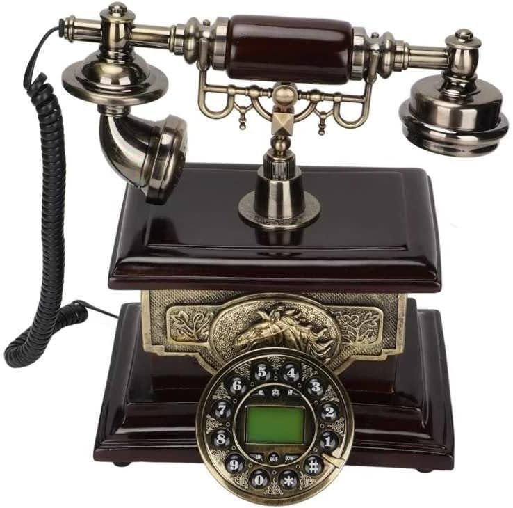 ZSEDP Старомоден телефон с повторното избиране с едно докосване Ретро телефон за бар за офис и за Кафе