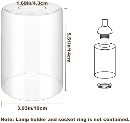 Преносимото Лампа от Прозрачно Стъкло Licperron, 1 опаковка, Цилиндрична Стъклена Лампа с висок Коефициент на топлопреминаване, Калъфи за