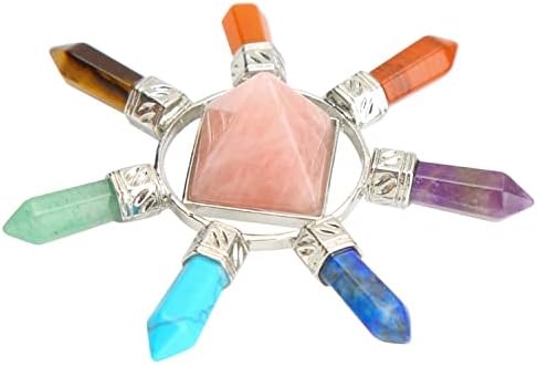 Crystal JETSO 4U Кристали Пирамида Лечебни Камъни, Подаръци За Жени, Камъни Чакра Цветна Пирамида за Положителната Енергия-Силата-Успех, Скъпоценни