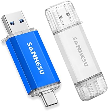 Флаш памет SANKESU 32GB 2 Pack USB C 2 в 1 USB OTG C и A USB 3.0 Двойна флаш памет Type C Memory Stick за съхранение на данни