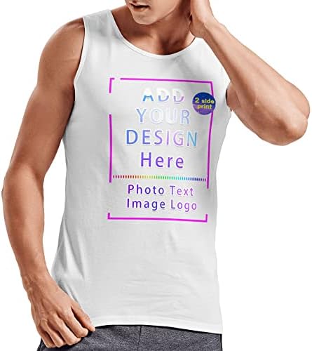 Изработена по Поръчка Мъжки Майк Персонализирани Мъжки Блузи Без Ръкави Създайте Своя Собствена Снимка, Снимка, Текст за Бягане във фитнеса