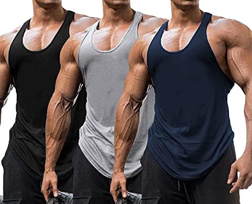 Babioboa / Мъжки Тениски за тренировки във фитнеса, на 3 опаковки, Тениска За мускулите Y-Образна гърба, Тениски За Бодибилдинг