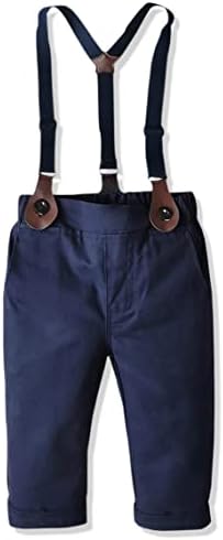 Дрехи за малките момчета SANGTREE, Риза с папийонка + Панталони на подтяжках, 3 Месеца - 14 години