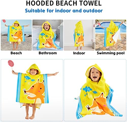 SYNPOS Детско кърпи за баня с Плажна Кърпа, Гъст Детско Плажна кърпа с качулка за момичета и момчета - Най-Меки кърпи за баня с качулка,