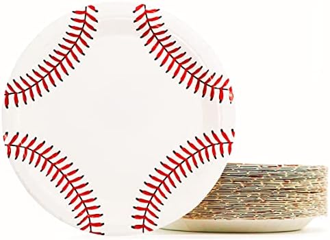 40 Опаковки Бейзбол Празнични Чинии 7 инча, Кръгли Хартиени Чинии с бейзболна тематика, за да проверите За Бейзбол партита, Спортни