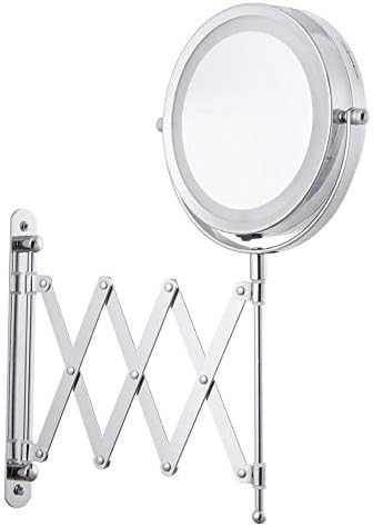 ZAAHH 6-Инчов Складное Огледало за Грим, Увеличително Огледало за тоалетка маса с led подсветка, Джобно Огледало за бръснене в Банята