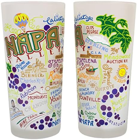 Чаша за пиене Catstudio Napa Valley | Рисунка, Вдъхновена от географията, Отпечатана на Матирана чаша
